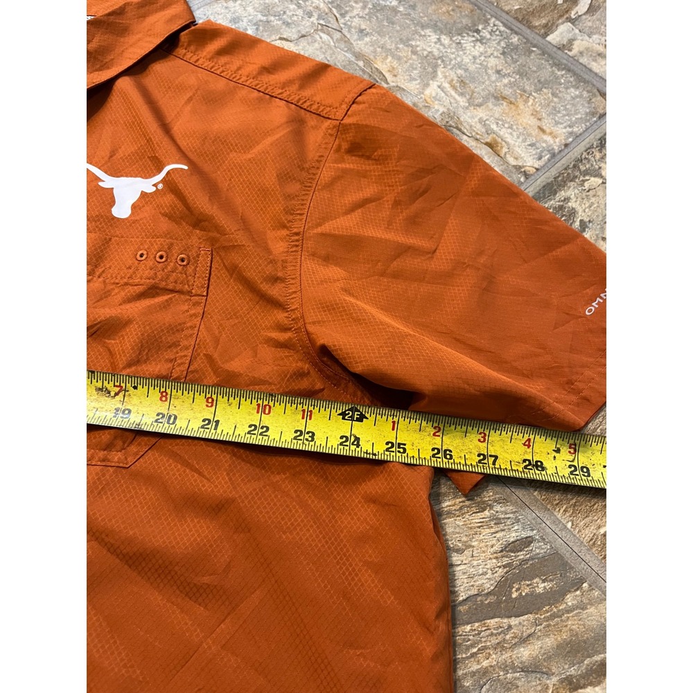 Columbia PFG Shirt Men XL Orange Texas Longhorns Fishing Short Sleeve - Picture 6 of 7